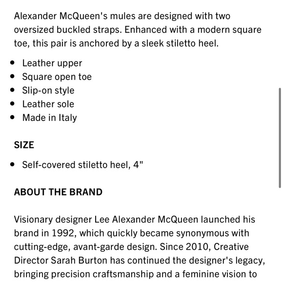 New Alexander McQueen buckle leather mules - Picture 14 of 15